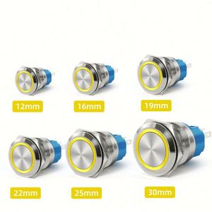 12mm 16mm 19mm 22mm kim loại nút nhấn chuyển đổi tự khóa thiết lập lại thường mở thường đóng IP66 với LED - Product Image 4