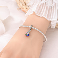 Vente d'usine Perles pendentifs en alliage de cuivre plaqué argent, thème football sportif, breloque Coupe du Monde de Football 2026, pour bracelet et collier DIY