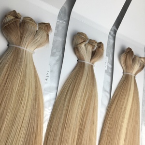 Jasmine Factory Hot Sale machine Weft Hair Extensions Human Remy Virgin Cuticle Hair Double Drawn Machine Weft <b>russian</b> hair - Product Image 5
