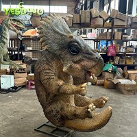 Triceratops bébé Animatronic dinosaure modèle Silicone bébé Triceratops juvénile Dino parc décoration pour affichage de musée