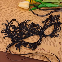 Masque de mascarade demi-visage en résine noire avec voile plumes et papillons, masque mystère pour les yeux, pour fêtes et événements annuels, tendance nationale quatre saisons
