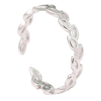 Bague d'orteil ajustable en argent sterling 925, style boutique, motif feuilles d'olivier tressées, bijou de pied pour la plage