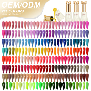 Miss Gooey 221 Colores, Set de Esmalte de <span class=keywords><strong>Uñas</strong></span> en Gel Ecológico, No Tóxico, Personalizado de Fábrica, 15ml, Autonivelante, UV, Marca Privada - Product Image 1