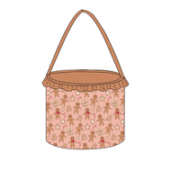 Sac de Noël personnalisé avec impression pain d'épice, sac seau de bonbons pour enfants, sac à main pour femme, panier monogramme pour enfants pour jouet