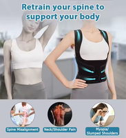 Correcteur de posture réglable pour hommes avec sangle dorsale et soutien des épaules