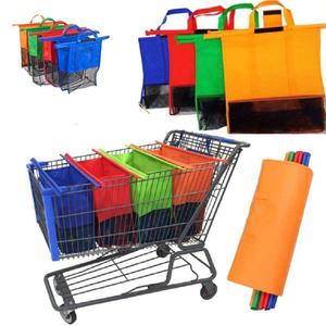 Large Washable Eco Friendly Supermarket 4 Sets Trolley Bags Egg Wine Holder Reusable Cooler Bag Grocery Non Woven Shopping Bag