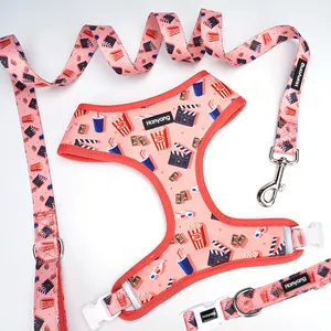 Wholesale Custom Print Pattern Reversible Dog Harness 2 In 1 Dog Harness Neoprene Pet Vest Chest Harness