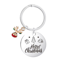 Porte-clés en métal de Noël, breloque tendance, décoration d'emballage, décoration de sapin de Noël, cadeau, pendentif pour clés de voiture