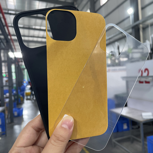 Wholesale Factory Price UV Print Sublimation Crystal Clear Glass Groove Mobile Phone Case for iPhone 13 Pro Max