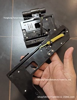 Lance-pierre semi-automatique V2 haute précision à double chargeur, cadre en alliage d'aluminium CNC, pliable, anti-stress, emballé pour le tir à la cible en extérieur