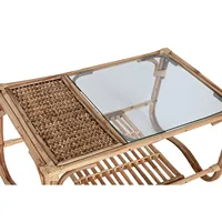 Table basse en rotin et bambou 76x46x40 Naturel