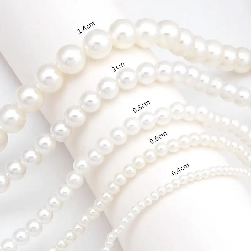 Kalung liontin mutiara imitasi untuk wanita, Kalung mutiara imitasi warna putih, perhiasan kalung bandul mutiara bulat untuk wanita