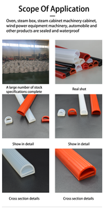 טמפרטורה גבוהה בצורת סיליקון גומי איטום רצועת אטם אטם תנור גומי דלת הספק מוצר - Product Image 6