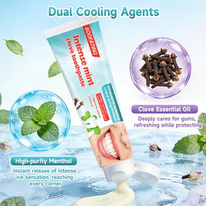 Nouveau dentifrice à base <span class=keywords><strong>de</strong></span> plantes à <span class=keywords><strong>la</strong></span> menthe <span class=keywords><strong>clou</strong></span> <span class=keywords><strong>de</strong></span> <span class=keywords><strong>girofle</strong></span> personnalisé 2026, sans fluor, <span class=keywords><strong>pour</strong></span> les dents sensibles, rafraîchit l'<span class=keywords><strong>haleine</strong></span>, élimine les taches dentaires - Product Image 5