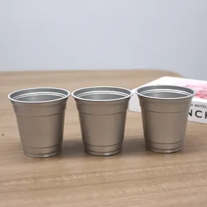 2024 grosir cangkir Mug aluminium baru 500ml cangkir bir aluminium dapat ditumpuk dinding tunggal cangkir air minum dingin cangkir aluminium bir