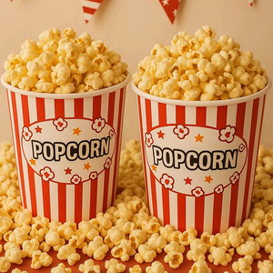 BPA Miễn Phí Màu Đỏ Và Trắng Tái Sử Dụng Nhựa Bỏng Ngô Hộp Đảng Snack Bát Lớn Bỏng Ngô Xô - Product Image 5