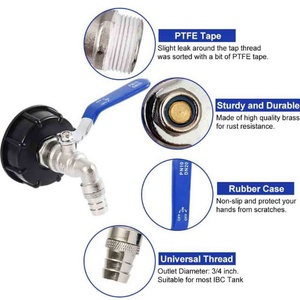 3/4" S60X6 Coarse Thread IBC Tank <b>Valve</b> Replacement for Garden Faucet Adapter Garden Water Connectors IBC Tote Fittings Adapter - Product Image 4