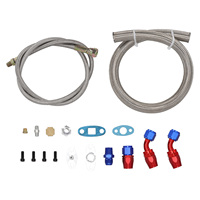 Maxpeedingrods T04E Universal Turbo Kit T3 T4 Turbocharger Suku Cadang Mesin Intercooler Saluran Oli Kit Adaptor BOV untuk 1.5-3.0L