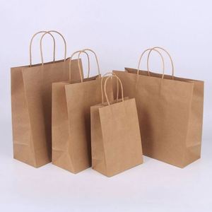 Custom Luxury Brown Kraft Paper <b>Bag</b> for Supermarket Use Small Business Food Retail Shopping Tote Packaging Gift Idea - Product Image 3