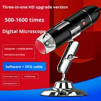 Accessoires informatiques trois-en-un : Microscope numérique USB 4 ports 1600X, Loupe électronique portable pour téléphone mobile