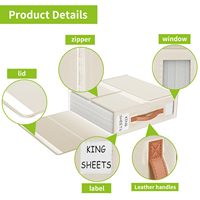 Organiseurs et rangements pliables pour draps de lit, organiseur de draps Queen/King pour draps, taies d'oreiller, organiseur de placard à linge