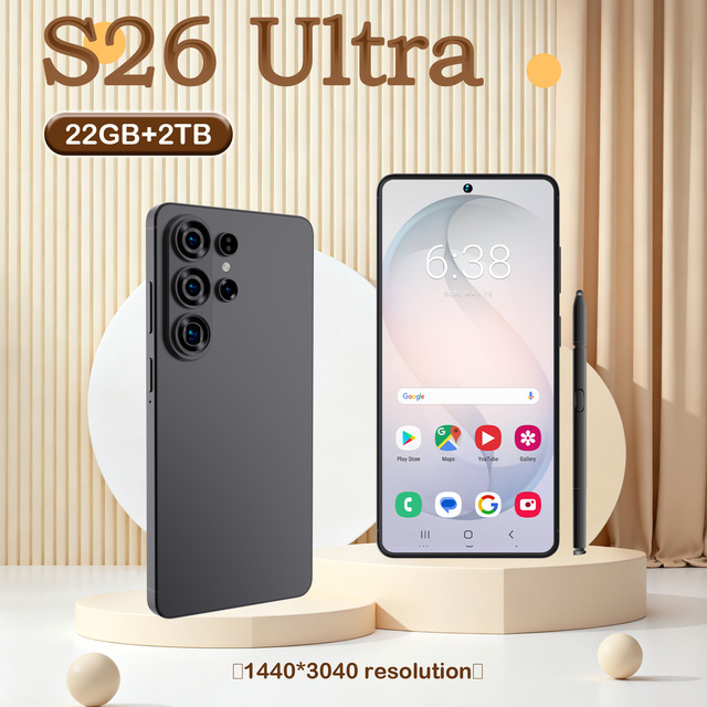 S26 Ultra Hot Sales 5G Smartphone 6.99 High Definition Resolution 108MP Camera 22+2TB Dual SIM Face Unlock Android 15 Cell Phone