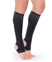 Bas de service Oem respirant pour femmes sans couture élastique brillant Normzl pom-pom girl strass danse Cheer chaussettes
