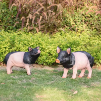 Décoration de jardin réaliste d'animaux en résine, statue de cochon grandeur nature, artisanat en résine, décoration extérieure, fabrication artisanale en fibre de verre, en vente directement de l'usine