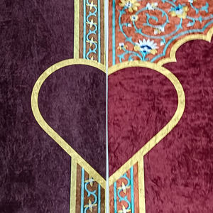 Ensemble de 2 tapis de prière en forme de cœur Tapis de prière pour couple Cadeau de mariage islamique Cadeau de Saint-Valentin - Product Image 5
