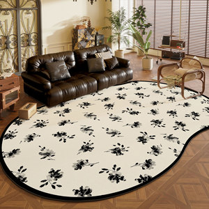 Conception française facile d'entretien en tissu entier velours Table basse canapé tapis imperméable irrégulier salon chambre tapis ensembles - Product Image 2