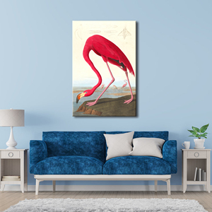 Impression sur toile suspendue Art Déco John <span class=keywords><strong>James</strong></span> Audubon Flamant rose américain et Heron bleu, décoration intérieure pour salon et chambre à coucher, vente en gros - Product Image 5