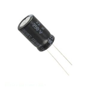 Distribuidor Autorizado ESG226M400AL4AA Condensador de Aluminio de 22 uF, 20%, 400V, Tipo RADIAL TH, Montaje a través de Orificio - Product Image 1