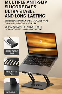 <span class=keywords><strong>Support</strong></span> de refroidissement en alliage d'aluminium argenté coussin d'air réglable accessoire de ventilateur <span class=keywords><strong>ventilé</strong></span> pour refroidisseur de jeu ordinateur portable tablette <span class=keywords><strong>PC</strong></span> supports - Product Image 4