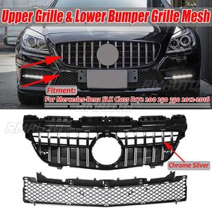 Rejilla Delantera Estilo GT, Parrilla de Parachoques, Malla para Capó para Mercedes Benz SLK R172 200 250 350 2012-2016, Rejilla Central Tuning - Product Image 1