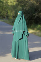 Prière islamique vêtements ethniques traditionnel couverture complète deux pièces Hijab avec robe musulmane Telekung Robe Jilbab Ramadan Khimar
