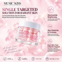 Crème Visage OEM Personnalisée 60g Perles de Vitamine B3 Roses Éclaircissante Anti-Taches et Améliorant l'Élasticité pour Soins de la Peau