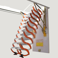 Escalier Électrique Télescopique de Grenier Pliant en Acier pour Ménage Automatique Echelle Électrique Echelles de Grenier Pliantes avec Main Courante