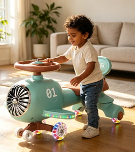 Voiture à bascule pour enfants en forme d'<span class=keywords><strong>avion</strong></span>, avec musique et roues lumineuses, prix d'usine, <span class=keywords><strong>vente</strong></span> en gros - Product Image 2