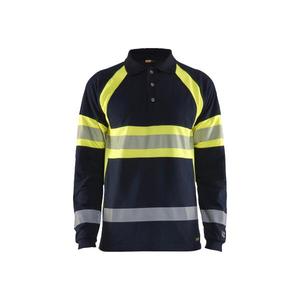 BLAKLADER - 343817418933XXXL Polo Multinorm à manches longues Hi Vis Bleu marine/jaune-VÊTEMENTS DE TRAVAIL ANTIFLAMME EAN 7330509891322 - Product Image 1