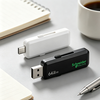 Clé USB OTG en métal de type C, design coulissant, USB-A Type-C, logo personnalisé, vente en gros, clé USB publicitaire, cadeau d'entreprise