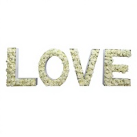 Décoration de fond de mariage LILIS, lettres de fleurs en forme de rose blanche LOVE, accessoire de lettres florales 3D