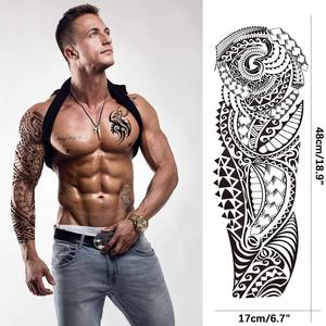 Tatuajes Temporales de Brazo Completo <span class=keywords><strong>para</strong></span> Hombres Tatuajes con Calavera Tatuajes de <span class=keywords><strong>Media</strong></span> <span class=keywords><strong>Manga</strong></span> Temporal Realista Adulto - Product Image 2
