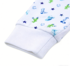 Pyjama de Pâques pour bébés garçons, style western cowboy bleu, personnalisé, vêtements de nuit pour enfants - Product Image 5