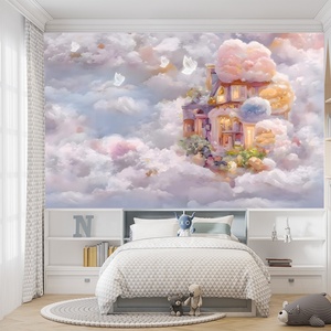 Carta da Parati 3D Moderna con Motivo Floreale Impermeabile, Effetto Castello da Sogno, Facile da Applicare, Colorata, per <span class=keywords><strong>Soggiorno</strong></span>, Camera da Letto e Casa - Product Image 4