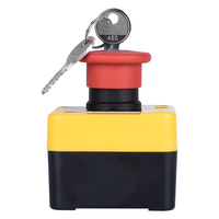 Boîtier de bouton-poussoir d'arrêt d'urgence en plastique étanche IP65 avec verrouillage à clé 10A 2NO pour appareils électroménagers XDL25-JE188H29