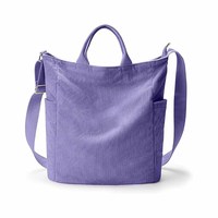 Sac fourre-tout en velours côtelé avec logo personnalisé, grande capacité, sangle réglable, sac à bandoulière anti-éclaboussures