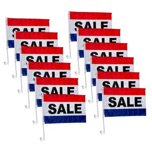 Bandiere per Finestrini Auto Personalizzate di Alta Qualità, Ecologiche, con Stampa Digitale, Forma Rettangolare, in Poliestere Rosso, Bianco e Blu, in Offerta per Concessionari Auto - Product Image 5