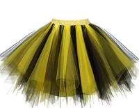 Jupe Femme 47CM Tutu Mini Jupon Adulte Adolescent Bande Élastique Ballet Danse Puffy Jupes Tulle