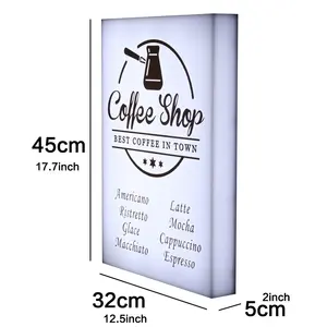 Kommerzielle Beleuchtung Business Sign Plate Nachtlichter Wasserdichte LED-Licht box Luminous Coffee Shop Company Schild 220V