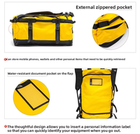 Sac de voyage pliable en bâche PVC imperméable de haute qualité avec logo personnalisé, 40L-90L, pour le sport, la gym et les activités de plein air